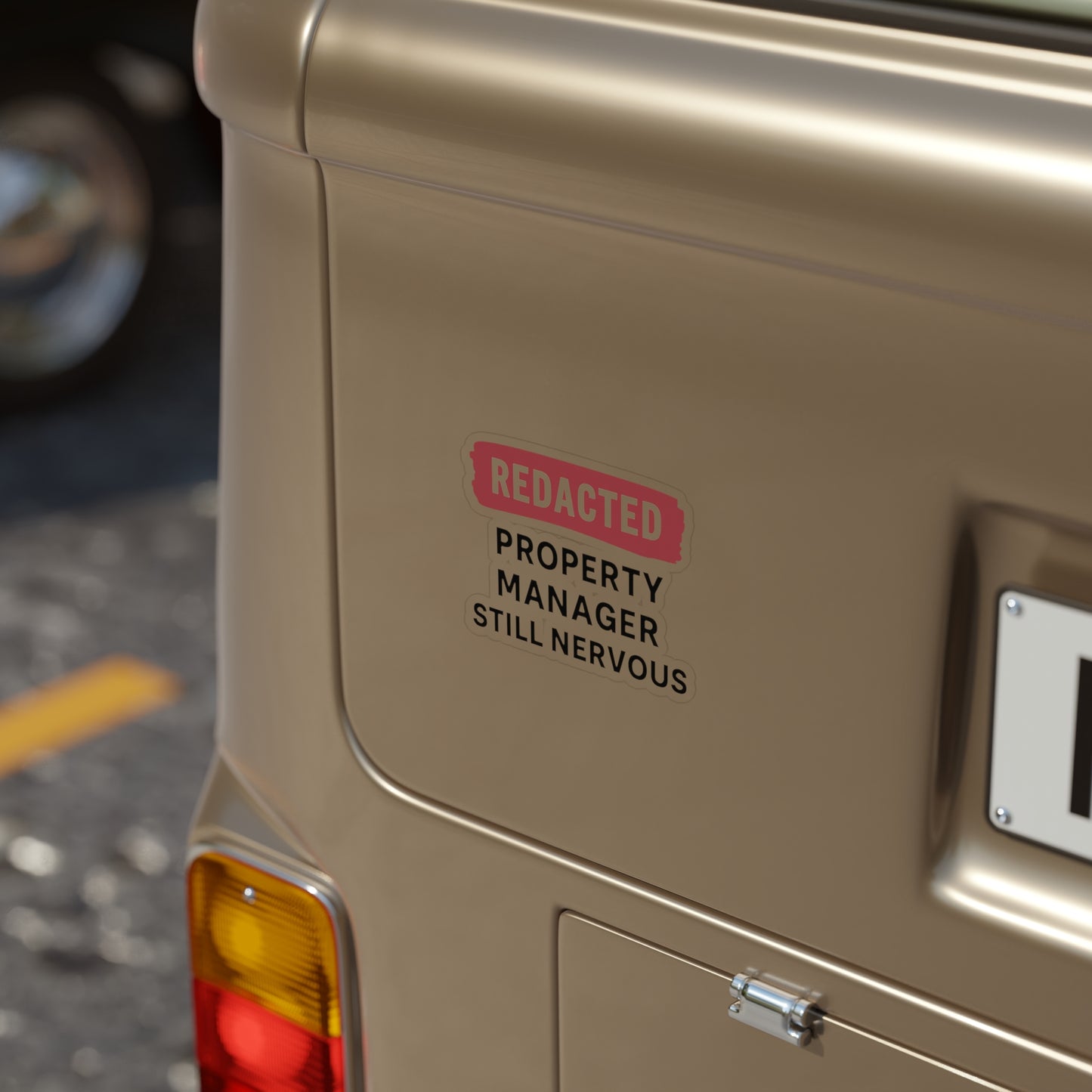 REDACTED. (Property Manager Still Nervous) – Transparent Vinyl Sticker